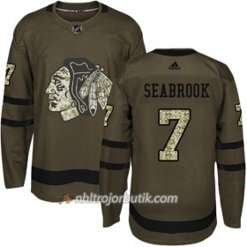 Män Ishockey Chicago Blackhawks Tröja Brent Seabrook 7 Adidas 2017-2018 Camo Grön Authentic